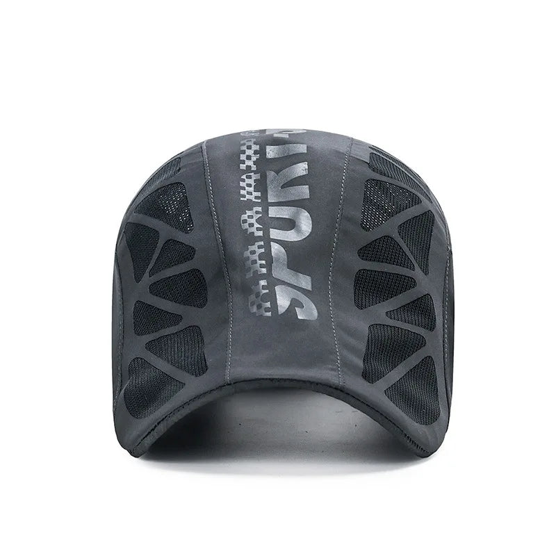 Men Quick Dry Hat Golf Driving Cycling Sports Letter Print Newsboy Flat Ivy Summer Baseball Caps Breathable Net Mesh Sunhat