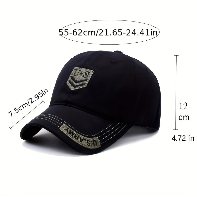 Outdoor Men's Camouflage Hat Trendy Embroidered Baseball Cap UV Protection Sun Hat Peaked Cap Military Cap For Fishing Hiking
